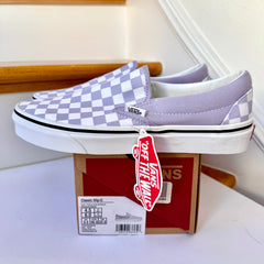 Vans Slip-On Classic Skate Shoes Checkerboard Heather Purple Shoes Unisex