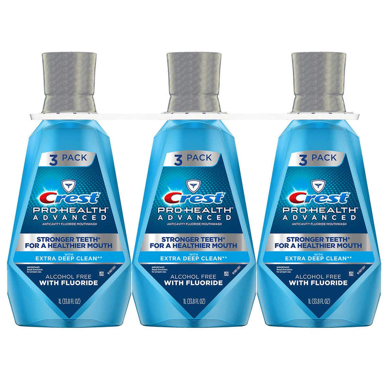 Extra New 379405 Crest Pro-Health Advantage Mouthwash Deep Clean 33.8 Oz (3-Pack) Oral Care Wholesale Bulk Health & Beauty Oral Care Lighters