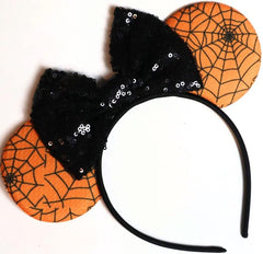 CLGIFT Mickey and Minnie Ears Halloween Costume Mouse Headband (Halloween Web)