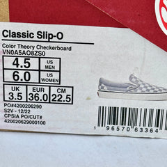 Vans Slip-On Classic Skate Shoes Checkerboard Heather Purple Shoes Unisex