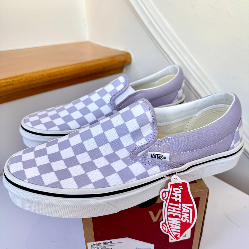Vans Slip-On Classic Skate Shoes Checkerboard Heather Purple Shoes Unisex