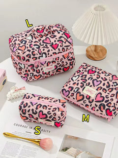 1pcs Cute Quilted Cotton Makeup Bag Women Zipper Cosmetic Organizer Cloth Handbag Box Shape Portable Toiletry Case for Girls