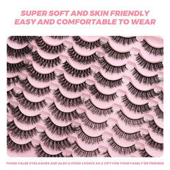 DINGSEN 40 pairs Volume Strip Lashes Faux Mink False Eyelashes Kit Cosmetics Soft Fake Volume Eyelash Extensions Wholesale