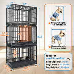 37" Stackable Heavy Duty Dog Kennel 371D08