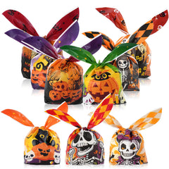Halloween Treat Bags 150 Pcs Halloween Trick or Treat Candy Gags with Twist Ties 9 Styles Halloween Goodies Bags Gift Bags for Halloween Party Favors
