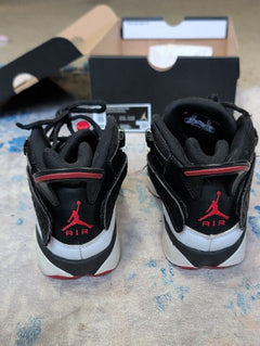 Jordan Boys 6 Rings Shoes (GS) Size 5Y/7T Black Red White Nike Basketball High-Tops 2008